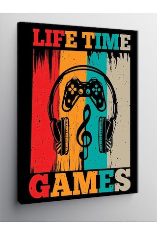 Kanvas Tablo Life Time Games Yazısı 100cmx140cm