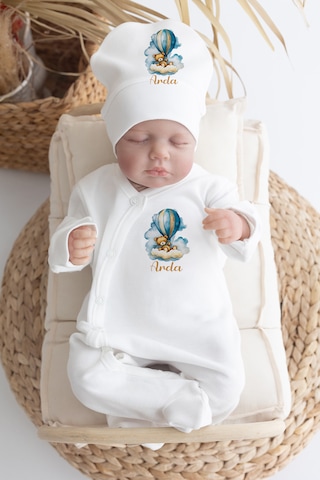 Bebewini Pamuk Baskılı I 11 Li Isimli Organik Tavşanlı Bebek Hastane Ekru