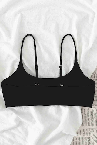 Angelsin Ayarlanabilir Askılı Şık Tasarım Bikini Üstü Siyah 001