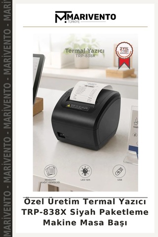 Özel Üretim Termal Yazıcı Trp-838x Siyah Paketleme Makine Masa Başı