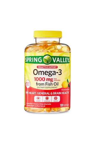Spring Valley Omega-3 1000 Mg Fish Oil 120 Softgel Balık Yağı Takviye Edici Gıda