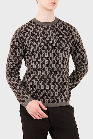 Emporio Armani Regular Fit Bisiklet Yaka Jakarlı Logolu Kazak Erkek Kazak Em006360 Af27946 F6023 Kahve