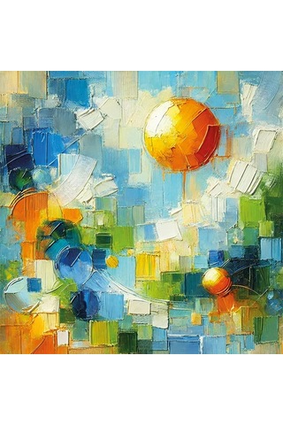Yaz Mevsimi Kanvas Tablo 60x60cm Çok Renkli