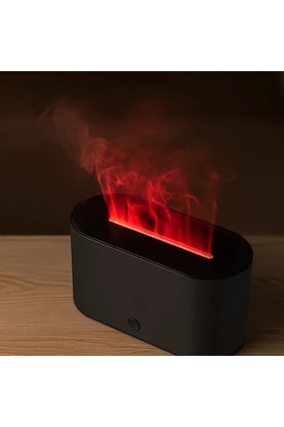 Techbloom Ultra Sessiz Alevli Aromaterapi Difüzör Dark Wood Grain Usb Güçlü Ayarlanabilir Parlaklık Ev Yatak Odası Ofis Ahşap