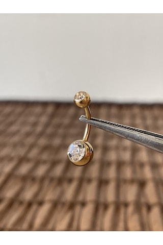 Yüksek Kalite G23 Titanium Parlak Top Taşlı Titanyum Göbek Piercingi Top 10mm Altın