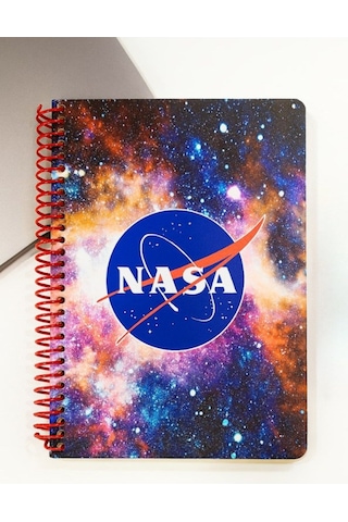 Öğrenci Ve Ofis Kullanımı İçin Uygun Nasa Temalı Temalı Spiralli Çizgili Defter 80 Yaprak
