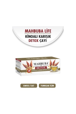 Mahbuba Kinoalı Karışık Detox Diyet Glutensiz Form Bitki Çayı 1 Aylık - 30 Kullanım Net 60gr