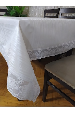 Pvc Dantel Kenar Muşamba Masa Örtüsü 140X180Cm