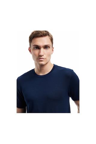 Koton Kısa Kollu Bisiklet Yaka Basic Slim Fit Tişört Lacivert 6wam10061hk Lacivert