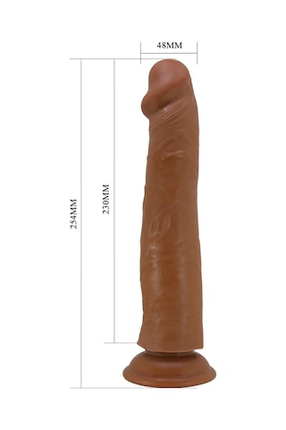 Lilitu Shop 25,4 Cm Yeni Nesil Çift Katmanlı Realistik Vantuzlu Testissiz Melez Dildo Pens - Sharife