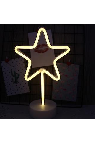 Symbee Yıldız Şekilli Led Işıklı Usb + Aa Pil Uyumlu Odalar İçin Dekoratif Gece Lambası Pil Yok Diğer