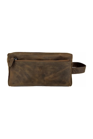 Çanta Yurdu Hakiki Deri Ca253 Dopp Kit El Çantası Tigon Taba Kahverengi