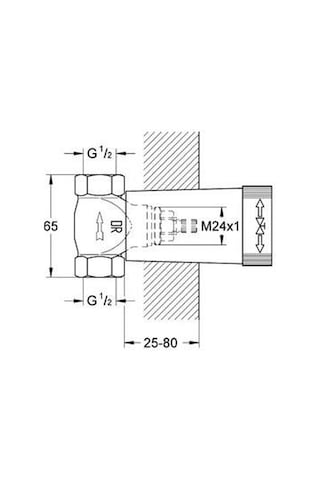 Grohe Ankastre Stop Valf için İç Gövde 1 2" - 29811000 Krom