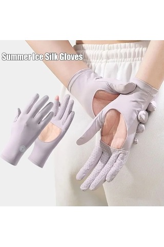 Pazly 2'li Paket Yaz Buz İpek Eldiven Kadın Uv Koruma Güneşten Koruyucu 1 Adet 1 Adet