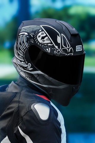 Dinamo Fighter Mat Siyah-beyaz Kask C1 Mat Siyah