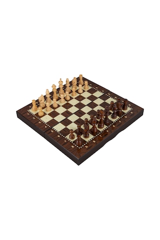 Ahşap Kutulu Dama Ve Satranç Takımı