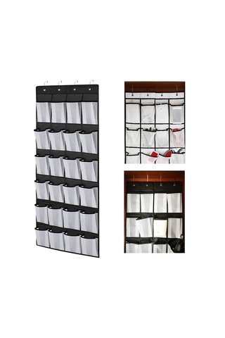 Suntek Kapı Üstü Asılı Ayakkabı Siyah-beyaz-b-55x150cm Siyah Beyaz B Diğer