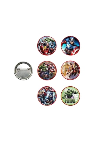 Lisanslı Yaka Çanta Rozeti Yenilmezler Avengers 6lı Paket Pinyata İçi Küçük Hediyelikler Diğer