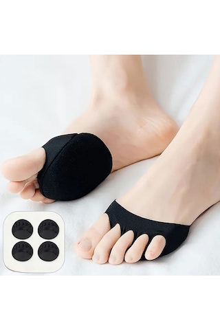 1 Çift 2 Adet 9 Cm Pamuklu Kumaş Ayak Parmak Altı Pedi Siyah