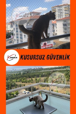 Kedi Balkon Güvenlik Filesi 2.5x14 Metre 3mm İp Kalınlığı 4x4 Gözenekli