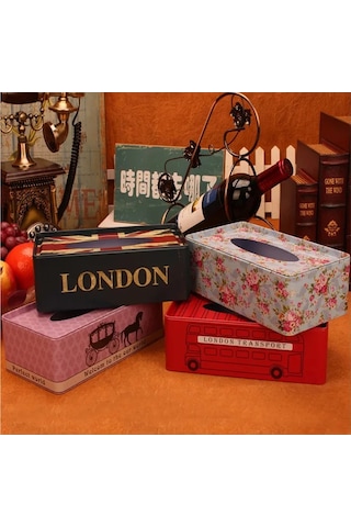 Açık Gri-avrupa Demir Tutucu Doku Kutusu Ev Masa Dekorasyonu Kare Peçete Levha Kağit Kutu Depolama Otomatik Kağıt Havlu