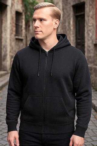 Antrasit Fermuarlı Kapüşonlu Sweatshirt Antrasit