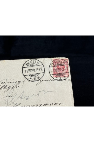 Deutsches Reich 1890 Yılında Alman İmparatorluğu Döneminde Postadan Geçmiş Zarf Reichspost 10 Pfennig Pullu