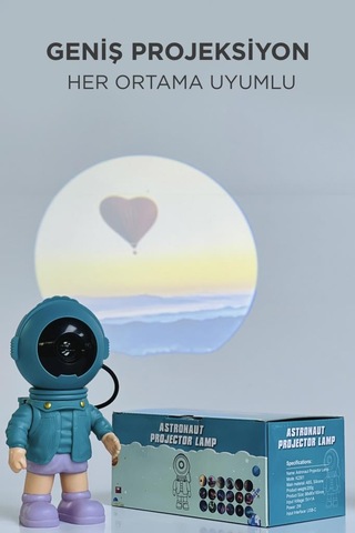 Torima Lw-37 Mavi Astronot Projektör Gece Lambası