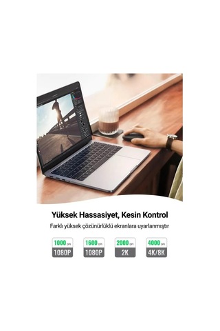 Ugreen 2.4ghz Sessiz Tuşlu Kablosuz Optik Mouse, Gri, 90373 -