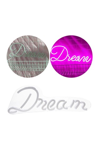 Homyl Led Neon Işık Usb Powered "rüya" Bar Oturma Odası Pembe Pembe