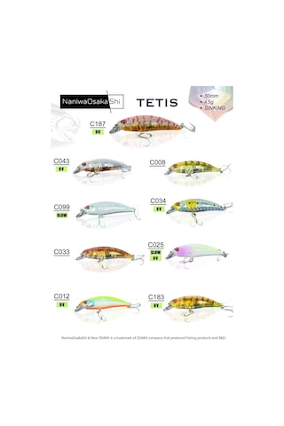 Naniwaosakashi Tetis 50mm 4.5gr Sinking Maket Balık
