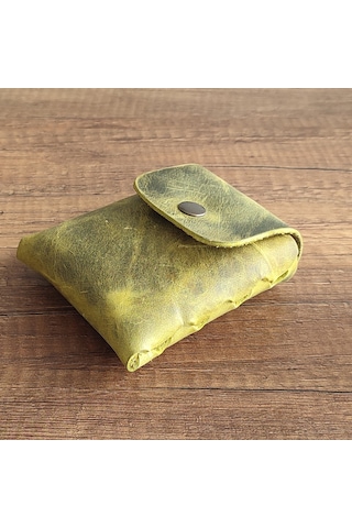 Sumerian Leather Craft Deri Sigara Kılıfı Limon Yeşili 2
