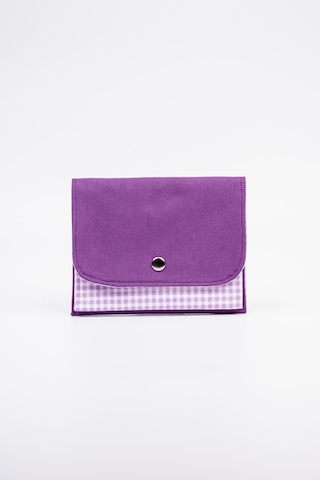 Fabric Craft Bag Kadın Cüzdanı Kumaş, Çıtçıt Kapamalı Mor