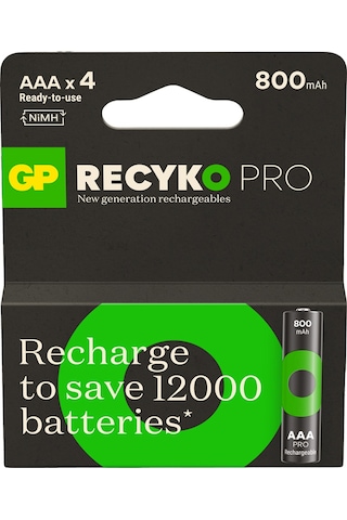 GP ReCyko Pro 2000 mAh AA Ni-MH Şarj Edilebilir Pil 4'lü + 800 mAh AAA Ni-MH Şarj Edilebilir Pil 4'lü