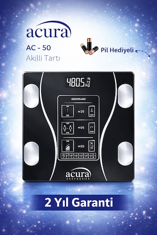 Acura Ac50 Smartscale Vücut Analizli Bluetooth Akıllı Tartı