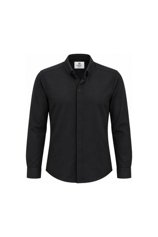 Classics Men Re Port Uzun Kol Slim Fit Erkek Kapalı Patlı Gömlek - 7791 Siyah