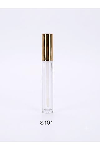Lipgloss Boş Tüp - Şeffaf Mika Ambalaj 5ml 50 Adet Şeffaf (Gold Kapak)