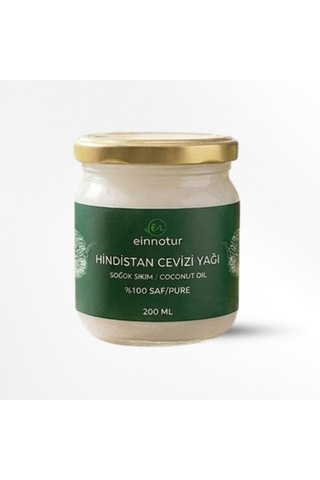Hindistan Cevizi Yağı, 200 Ml, Soğuk Sıkım, Coconut Oil, %100 Saf, Organik