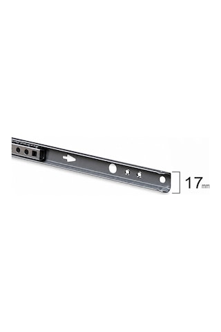 Aletçantam 17mm Teleskopik İnce Çekmece Rayı - 34cm (2 parça set) Gri