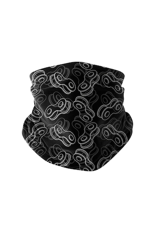 Bobrear Siyah Bisiklet Zinciri Desenli Çok Amaçlı Buff Bandana Boyunluk Çok Renkli