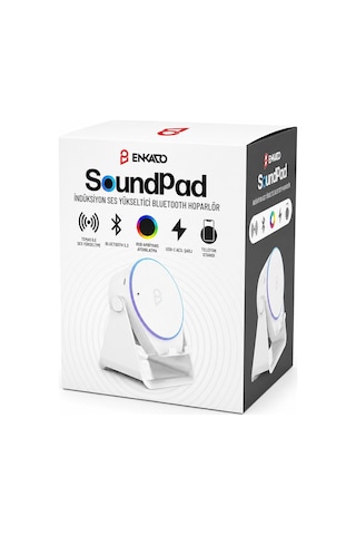 Enkado Ekd-s11 Soundpad İndiksiyon Ses Yükseltici Bluetooth Hoparlör 2000mah 5w 5ın1 Beyaz Speaker