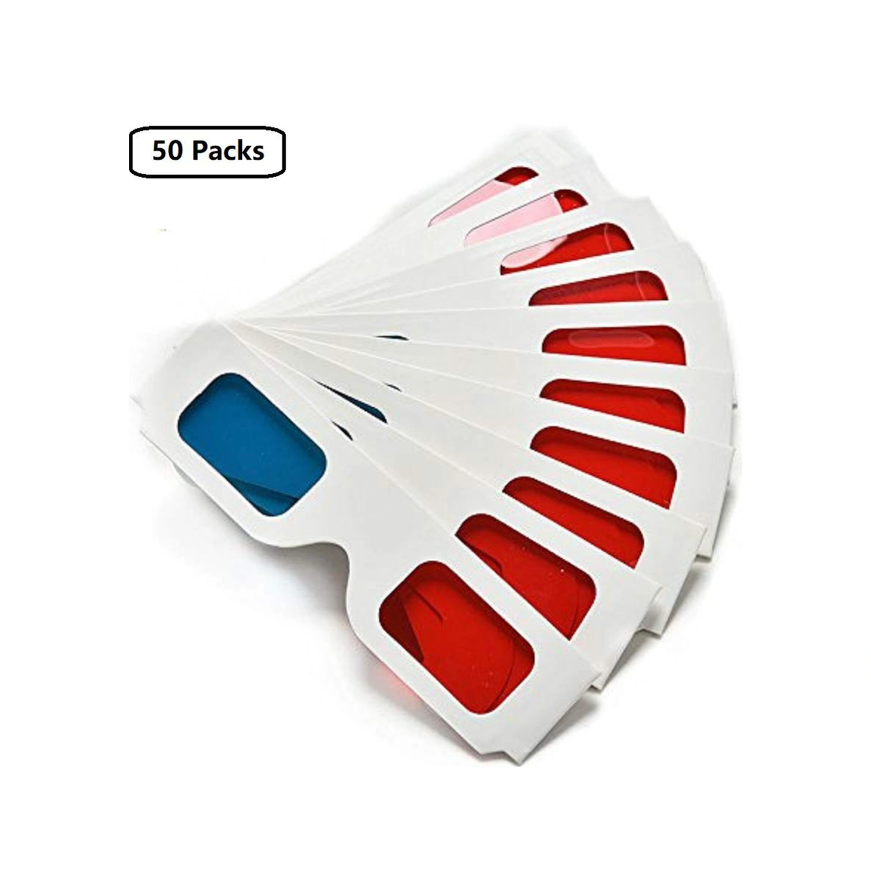 Youtek 100 Adet Kırmızı-mavi Anaglif 3d Görüntüleme Karton Gözlükleri: Sinema, Ev Ve Projeksiyon Odaları İçin Taşınabilir Katlanabilir Diğer