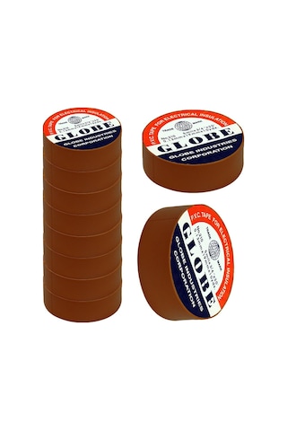 Globe İzole Bant Kahverengi 10'lu Paket Pvc Elektrik Izolasyon Globe İzole Bant Kahverengi 10'lu Paket Pvc Elektrik Izolasyon