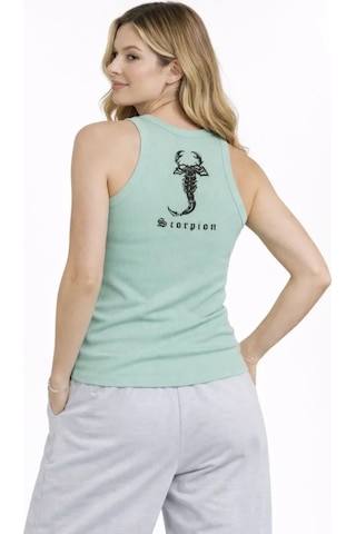 Etiler Collection Fitilli Atlet Sıfır Yaka Slim Fit Arka Baskılı Spor Atlet - Mint Yeşili