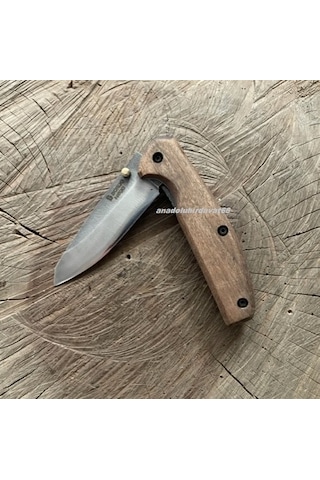 Böhler N690 Çelik Çakı Özel Cep Çakısı Kamp Çakısı Klipsli Cep Çakısı Kahverengi