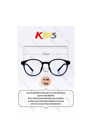 Focus On KS004-C1-EKRAN Siyah 4-10 Yaş Mavi Işık Filtreli Çocuk Ekran Gözlüğü