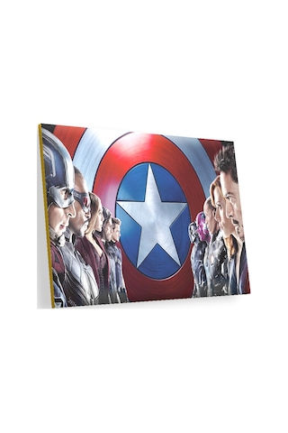Cakasepetim Marvel Avengers Infinity Savaş Afişi Kaptan Amerika İç Savaş Görseli Ahşap Mdf Tablo