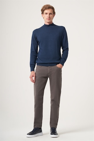 İmza İndigo Balıkçı Yaka Uzun Kol Örme Comfort Fit Pamuklu Kazak 1012265001 Indigo Mavi