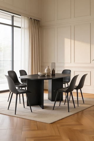 Harmony Nara Sadece Masa Oval Masa 180x75x90 Cm Siyah - Modern Tasarım