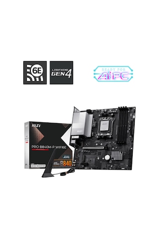 Msı Pro B840m-p Wıfı6-e Ddr5 Amd B840 Am5 Soket Ddr5 8000+ Oc Mhz Aaaa11msı0032